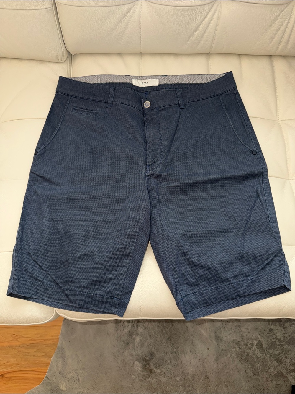 Men's Navy Cotton Blend Shorts